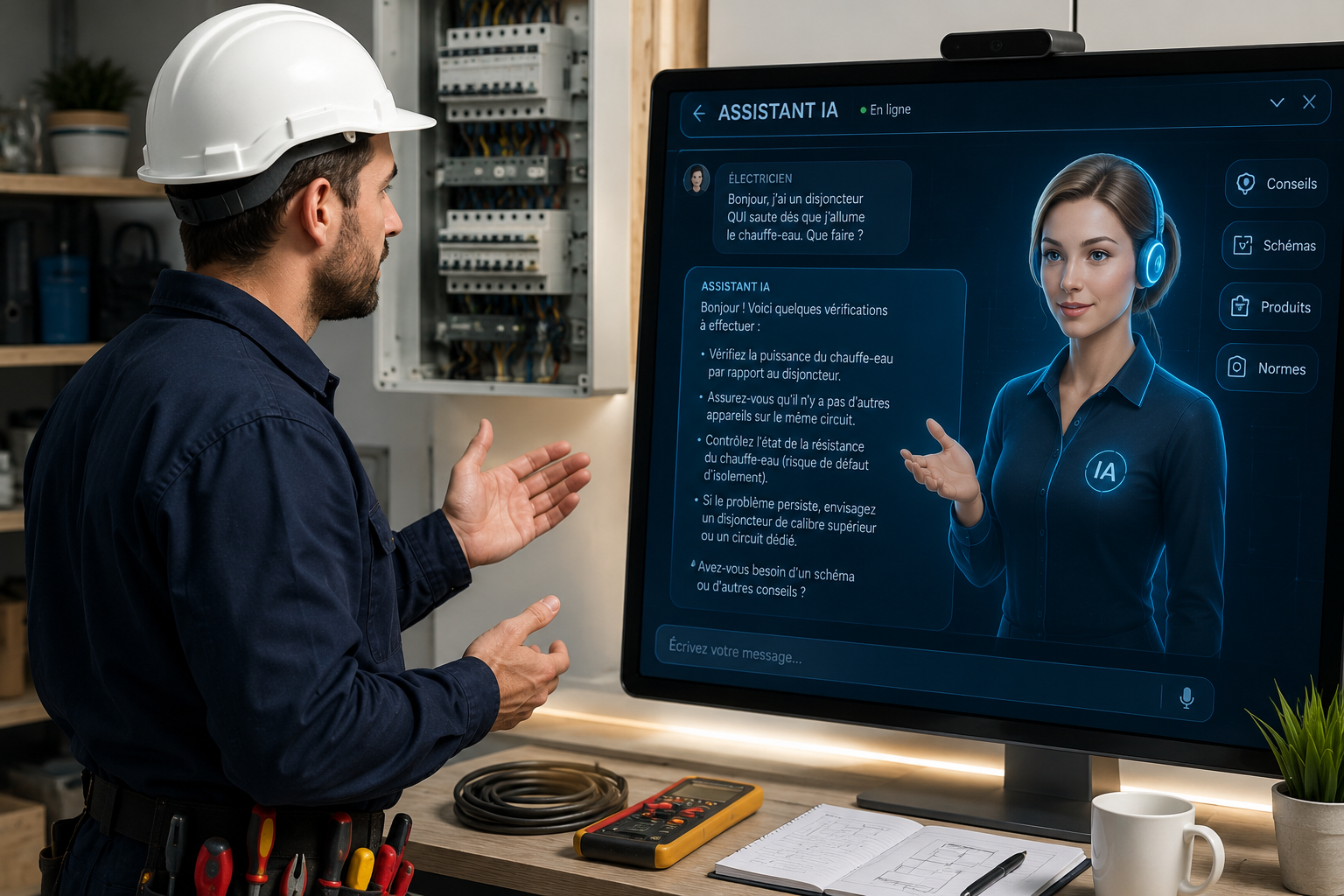 Tableau de bord montrant les appels convertis en chantiers